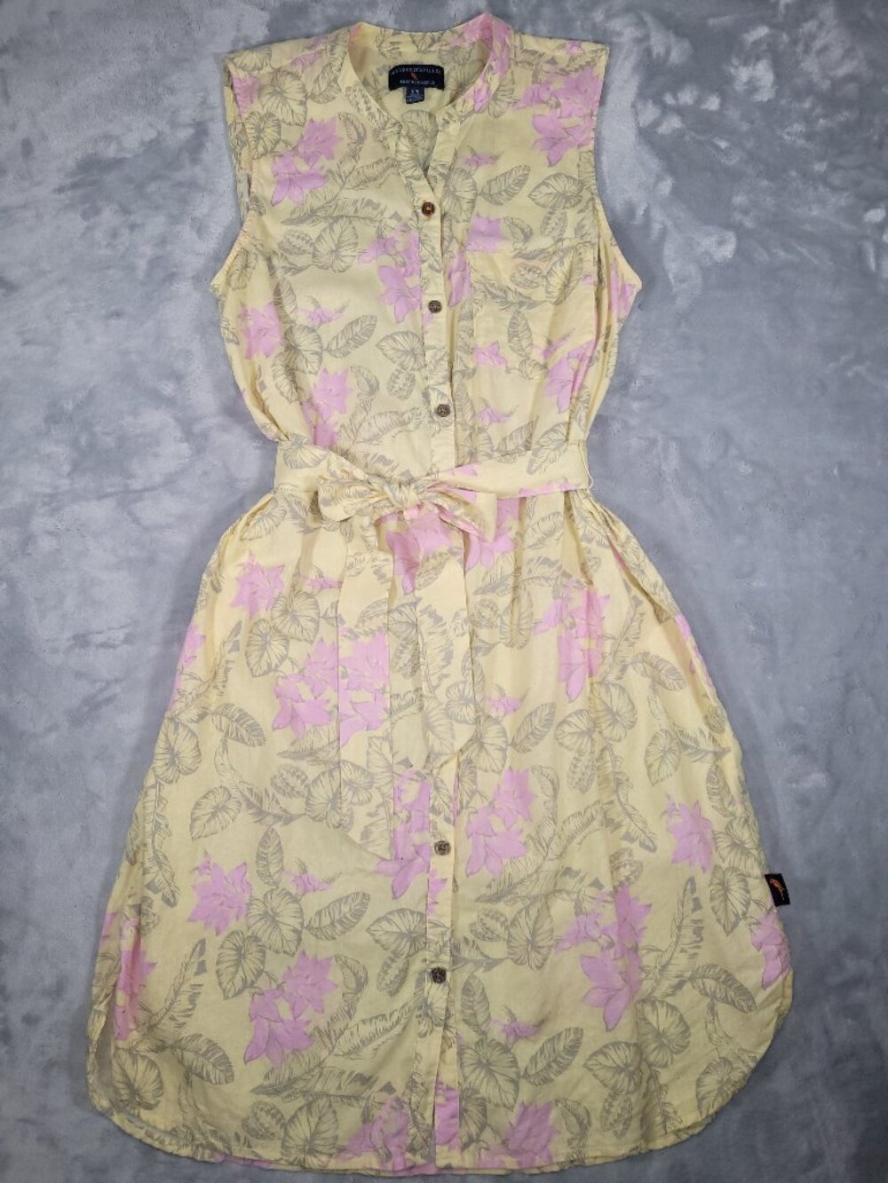 Margaritaville Dress Size Medium Island Reserve Linen Floral Front Button Knee